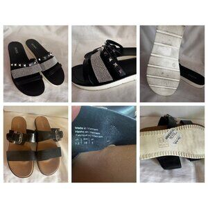 2 super cute ladies sandals black ALDO and DUNES size 7.5
